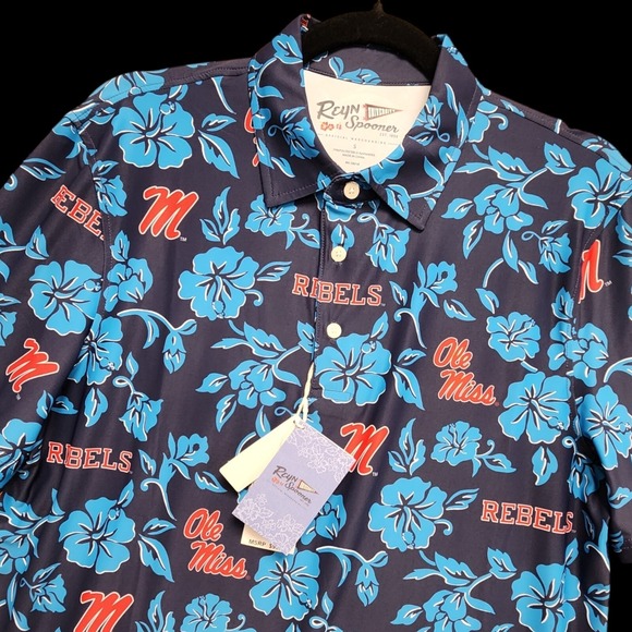 Reyn Spooner Ole Miss Rebels‎ Performance Polo Shirt Men S Hawaiian NEW w/ Tag - Picture 1 of 13